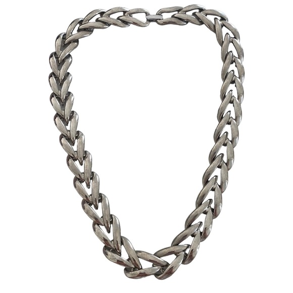 Vintage Napier silver tone collier necklace chain chunky - Picture 3 of 11